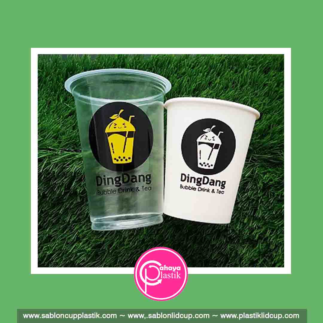 sablon gelas plastik dan papercup hot