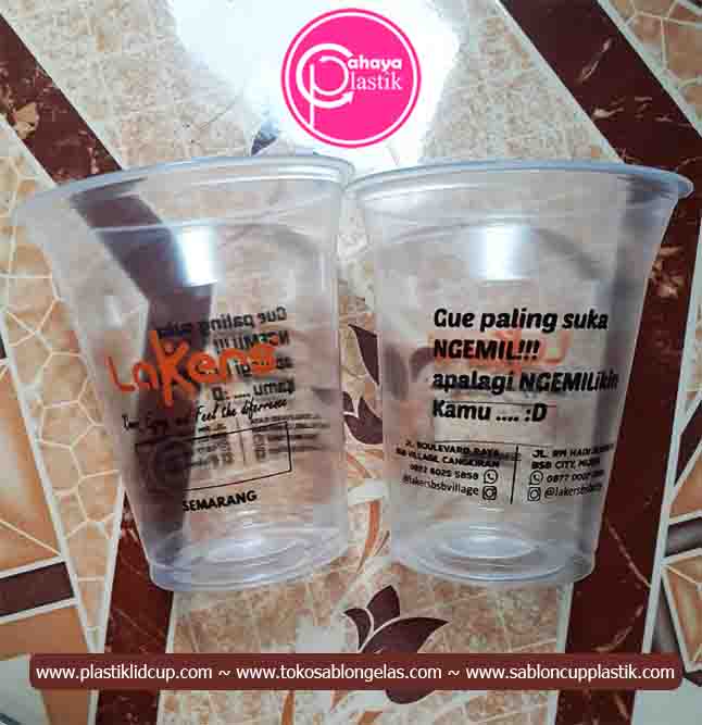 sabln gelas plastik tebal 2 warna