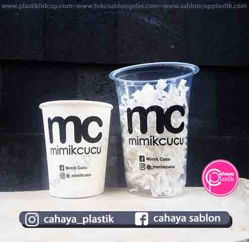 sablon gelas plastik dan papercup hot