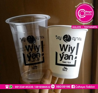 sablon cup plastik dan papercup