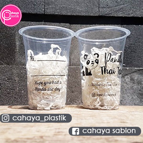 sablon cup plastik 16 oz