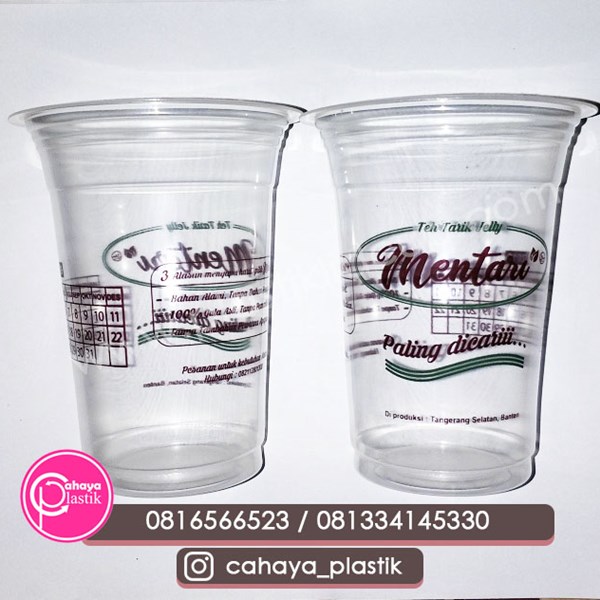 sablon gelas plastik 2 warna