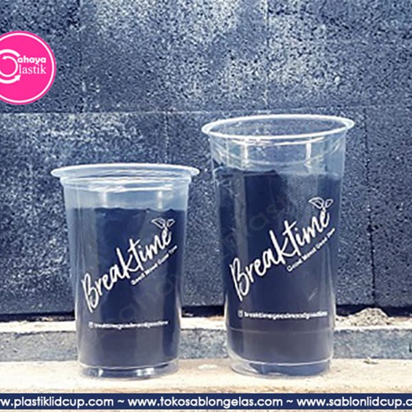 sablon gelas plastik kombinasi 22oz dan 16 oz 